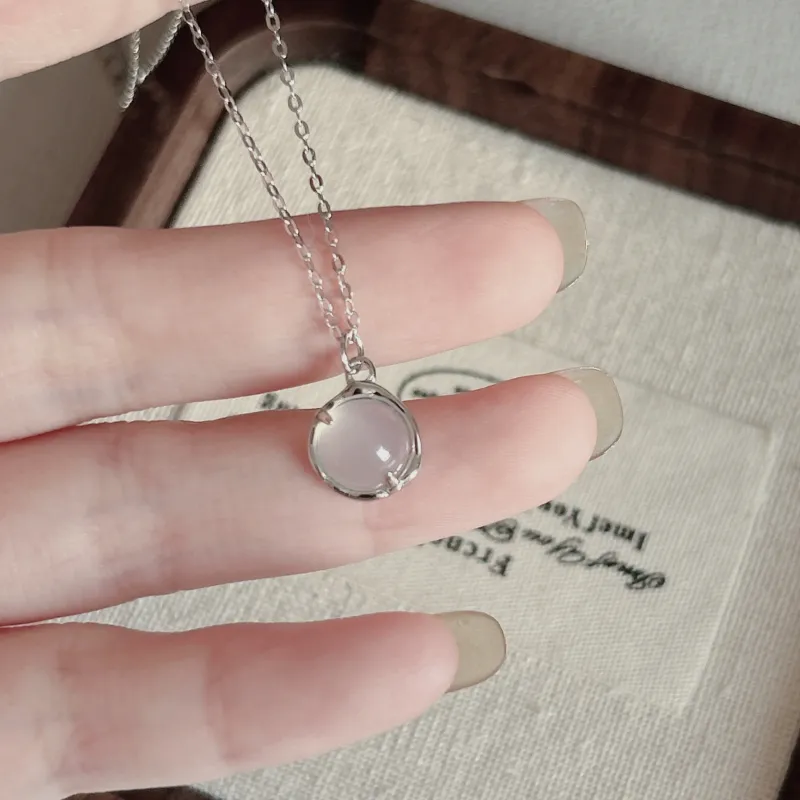 Fortune Gold Chalcedony Box Necklace Women's-5