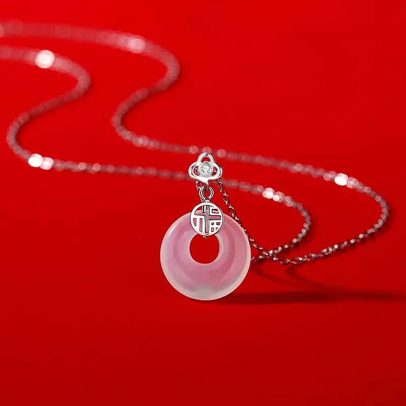 Fortune Gold Chalcedony Box Necklace Women's-12