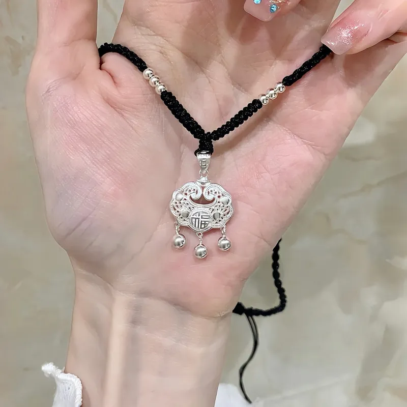Fortune Gold Chalcedony Box Necklace Women's-6