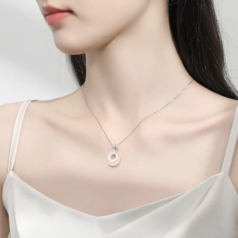 Fortune Gold Chalcedony Box Necklace Women's-8