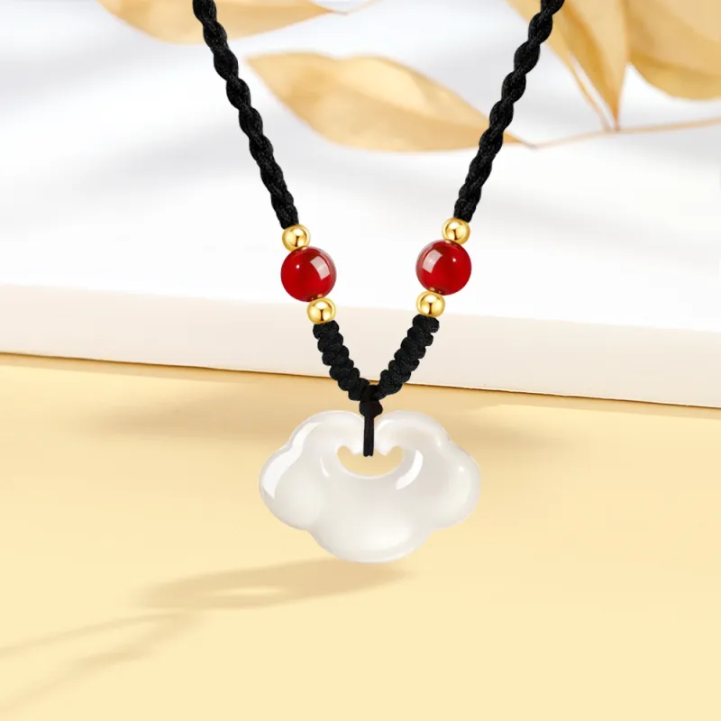 Fortune Gold Chalcedony Necklaces Unisex-10