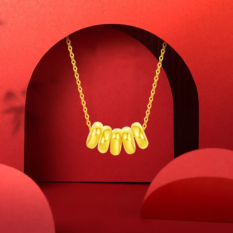 Fortune Gold Box Necklaces Unisex-12