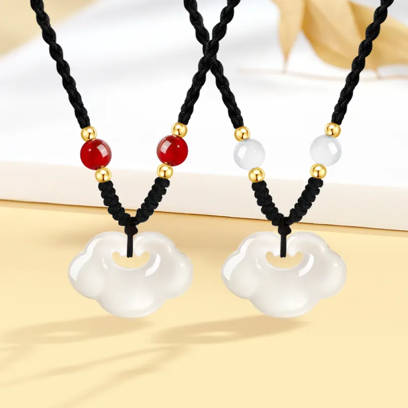 Fortune Gold Chalcedony Necklaces Unisex-7