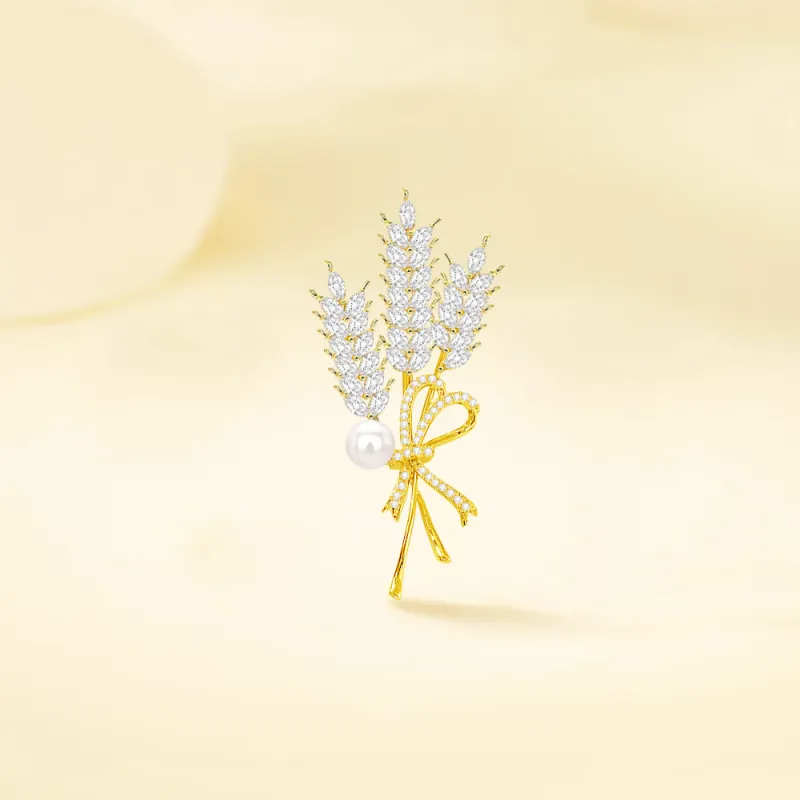 Fortune Gold Pearl Brooches Unisex-4