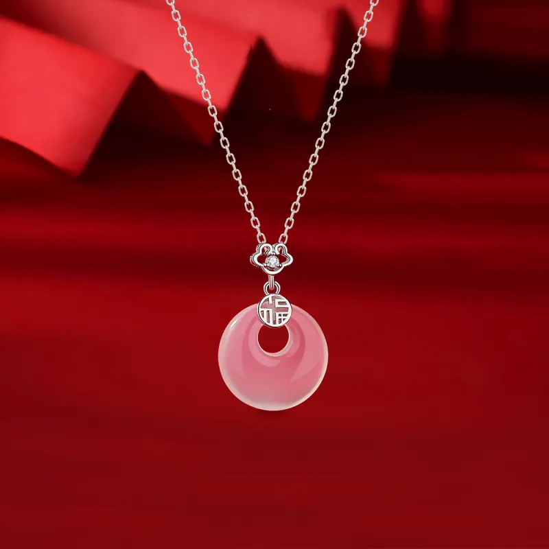 Fortune Gold Chalcedony Jade Necklaces Women's-12