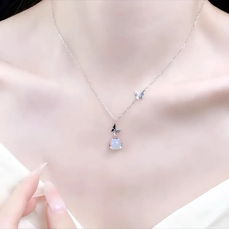 Fortune Gold Chalcedony Jade Necklaces Women's-2