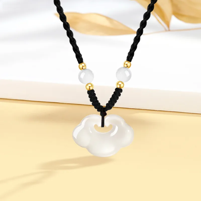 Fortune Gold Chalcedony Necklaces Unisex-9