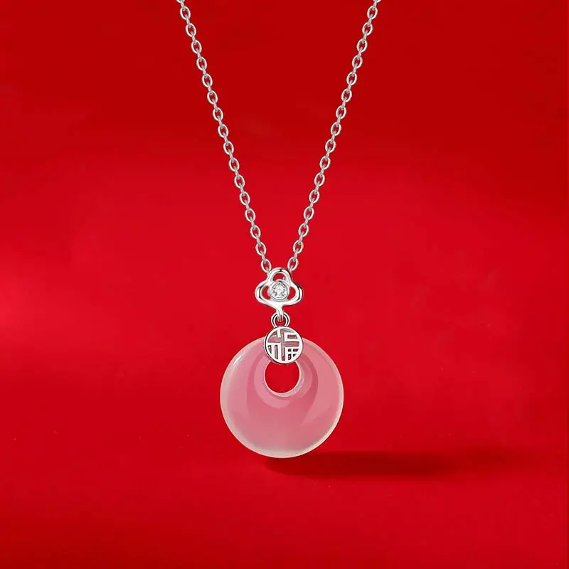 Fortune Gold Chalcedony Box Necklace Women's-11