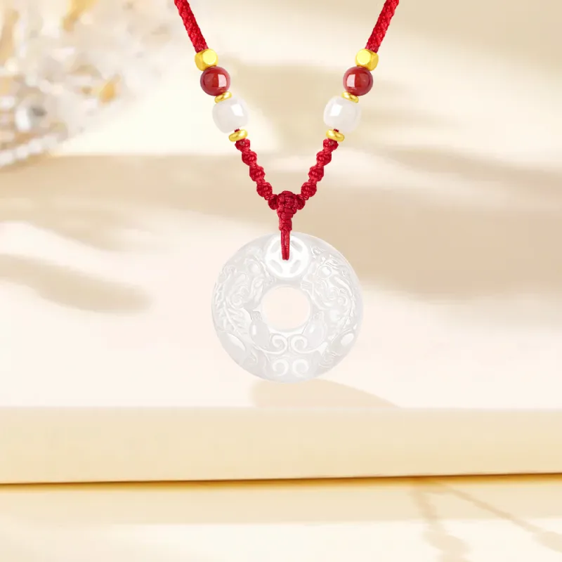 Fortune Gold Chalcedony Necklaces Unisex-4