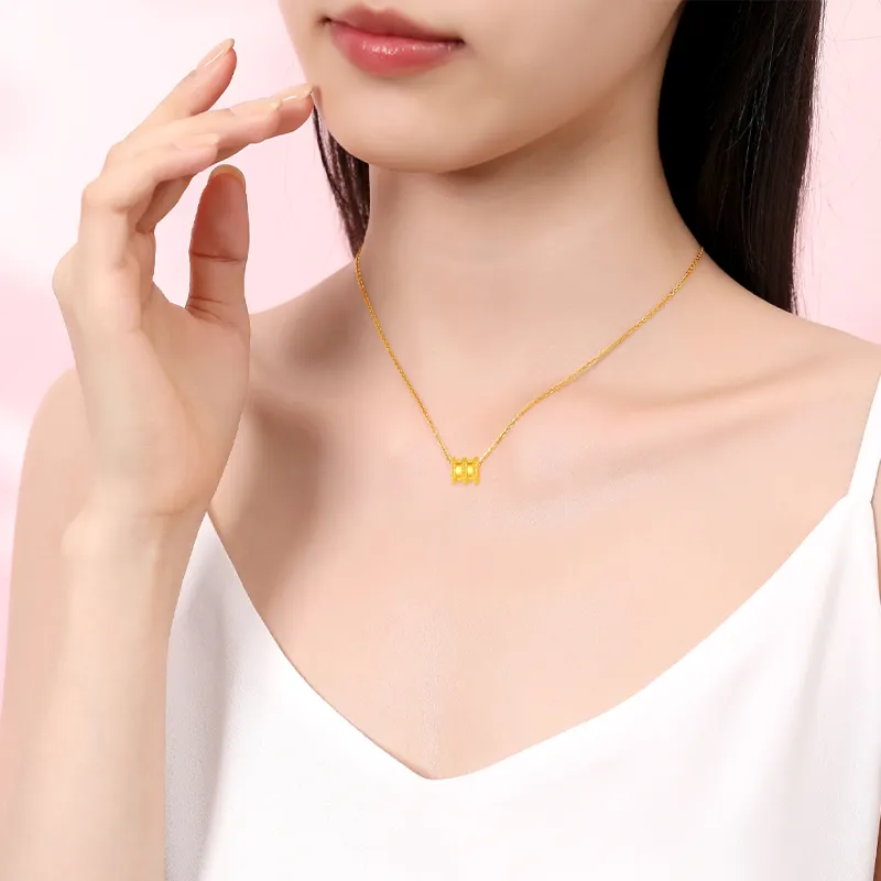 Fortune Gold Jewelry Mom Box Necklace Women's-3