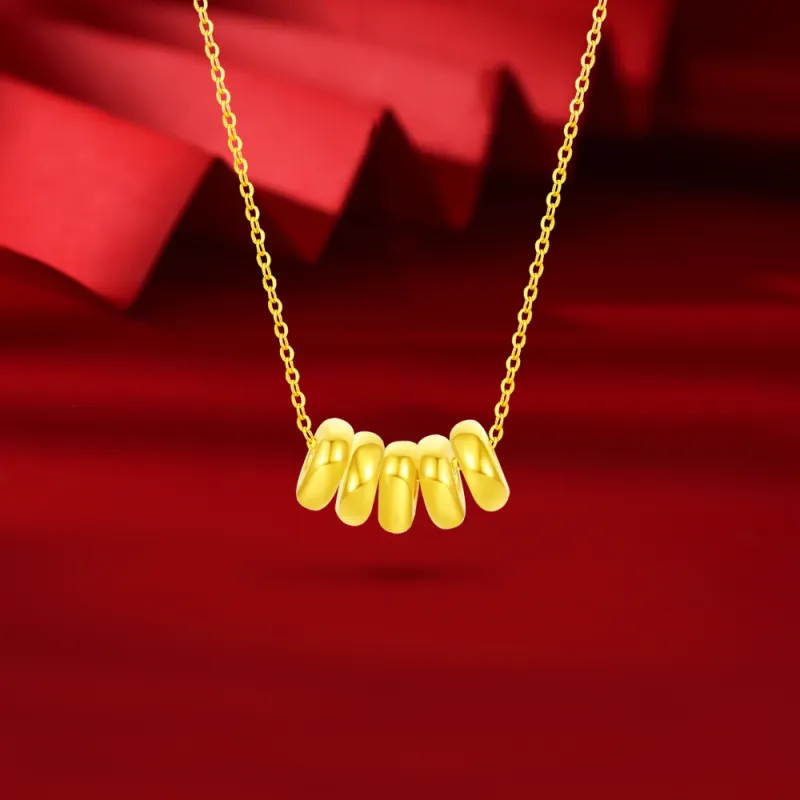 Fortune Gold Box Necklaces Unisex-13