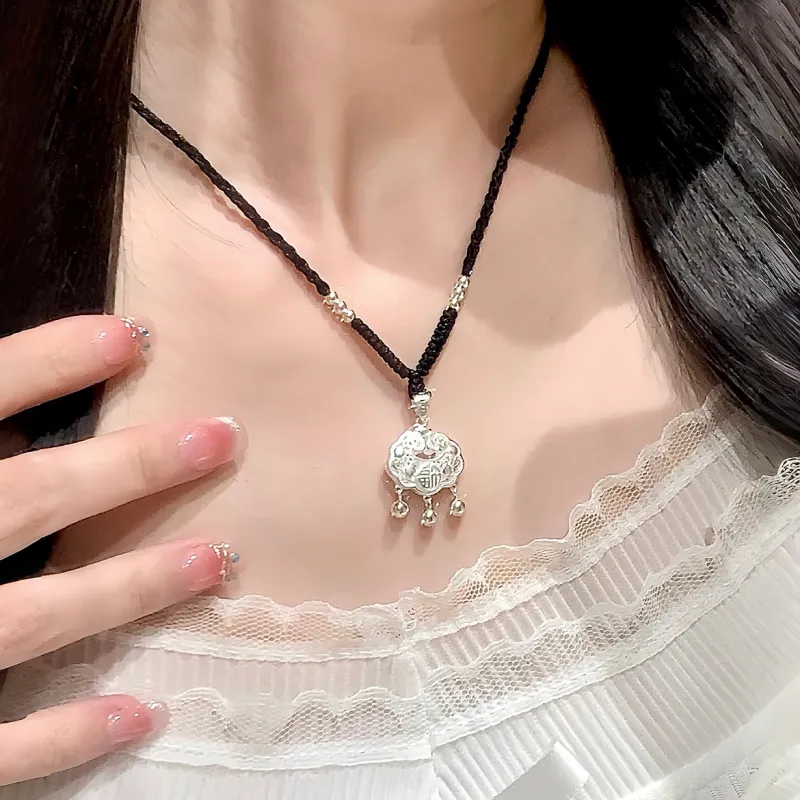 Fortune Gold Chalcedony Box Necklace Women's-4