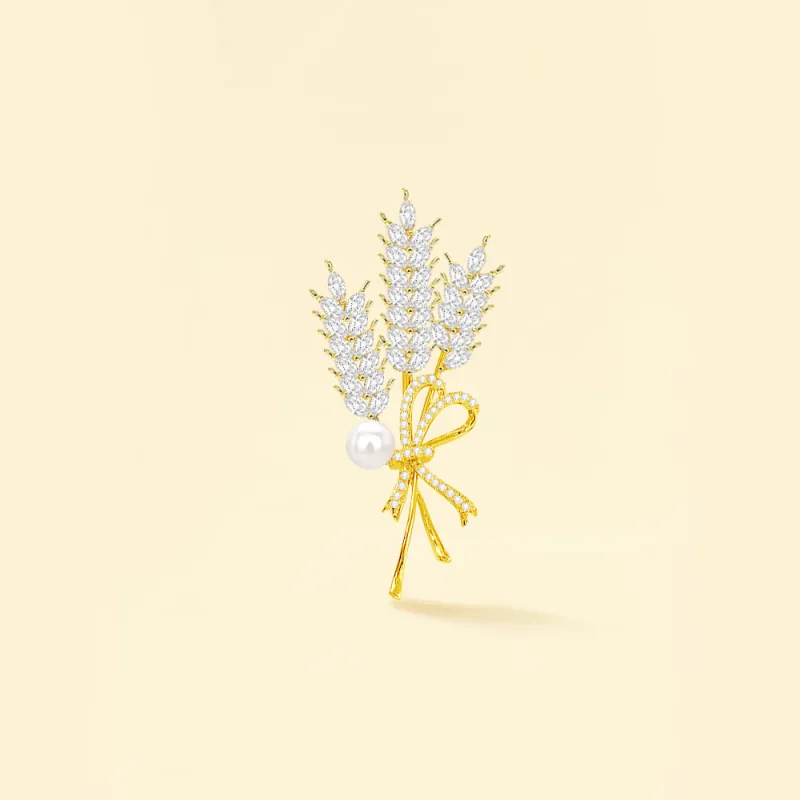 Fortune Gold Pearl Brooches Unisex-3