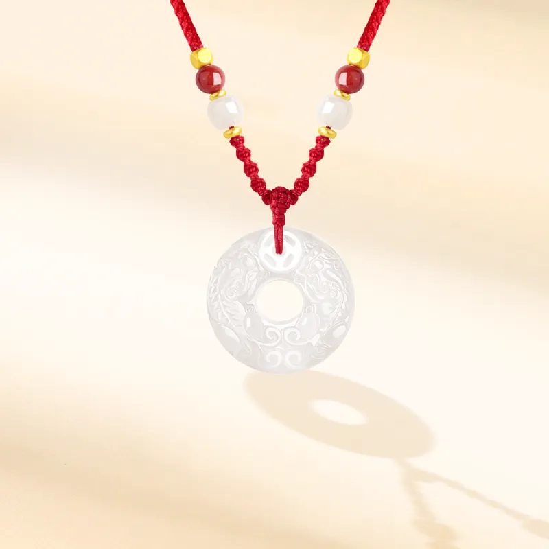 Fortune Gold Chalcedony Necklaces Unisex-5
