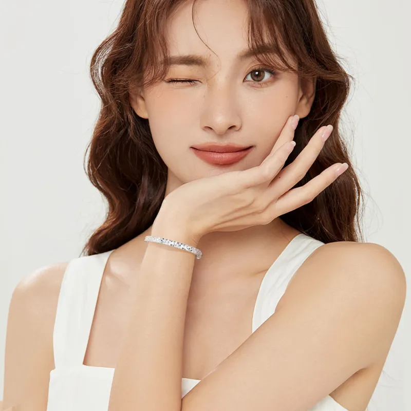 Fortune Gold 999 Fine Silver Bangles Unisex-2