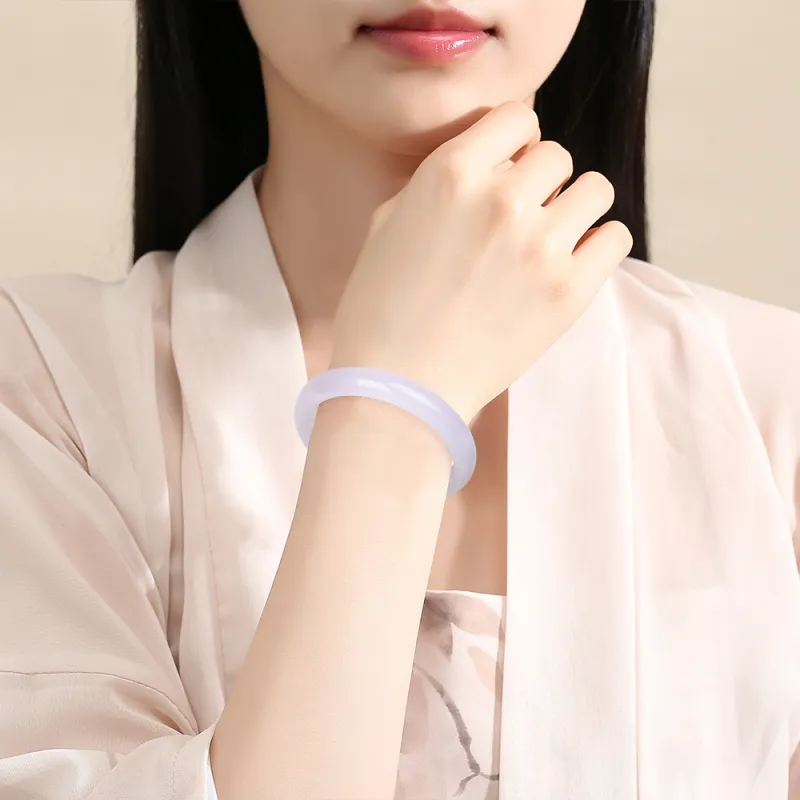 Fortune Gold Chalcedony Jade Bangles Women's-2