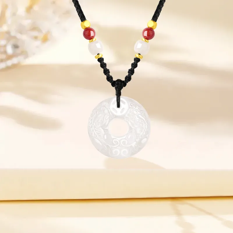 Fortune Gold Chalcedony Necklaces Unisex-1