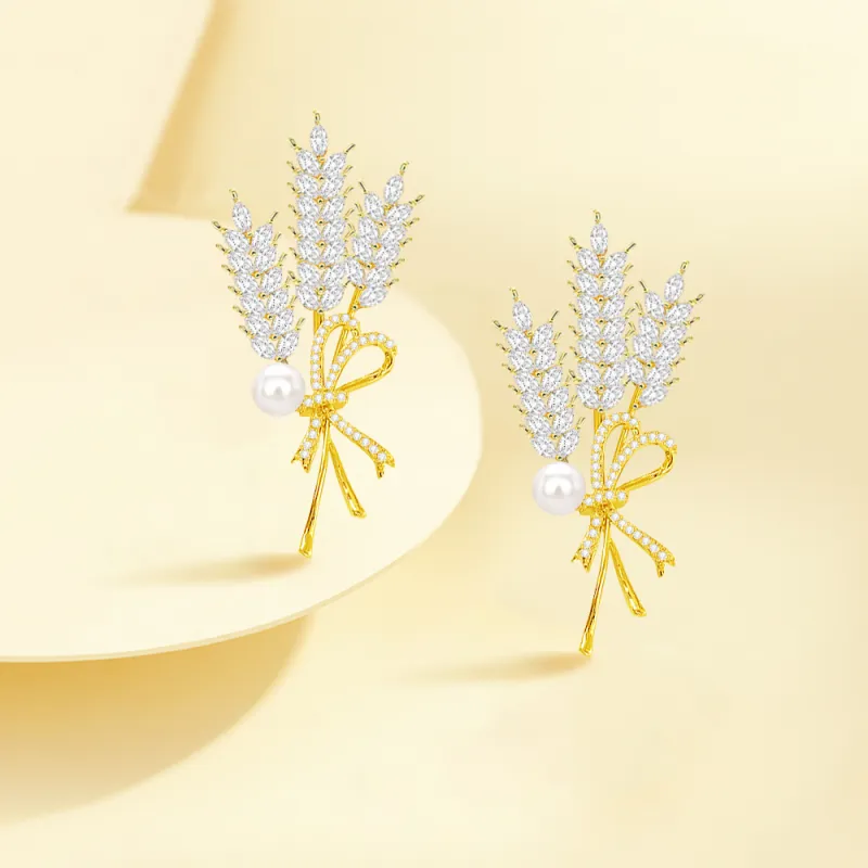 Fortune Gold Pearl Brooches Unisex-5