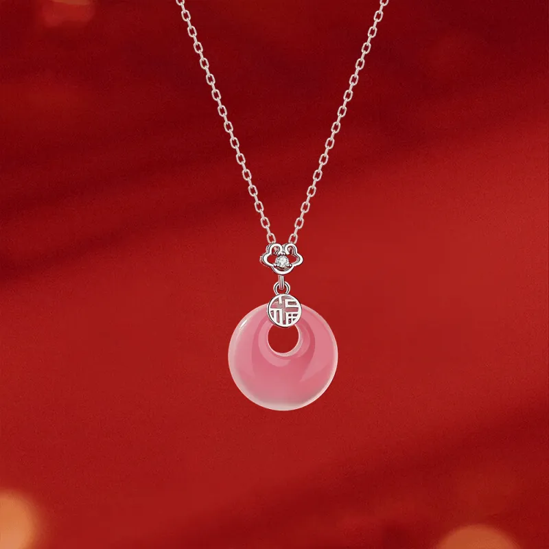 Fortune Gold Chalcedony Jade Necklaces Women's-13