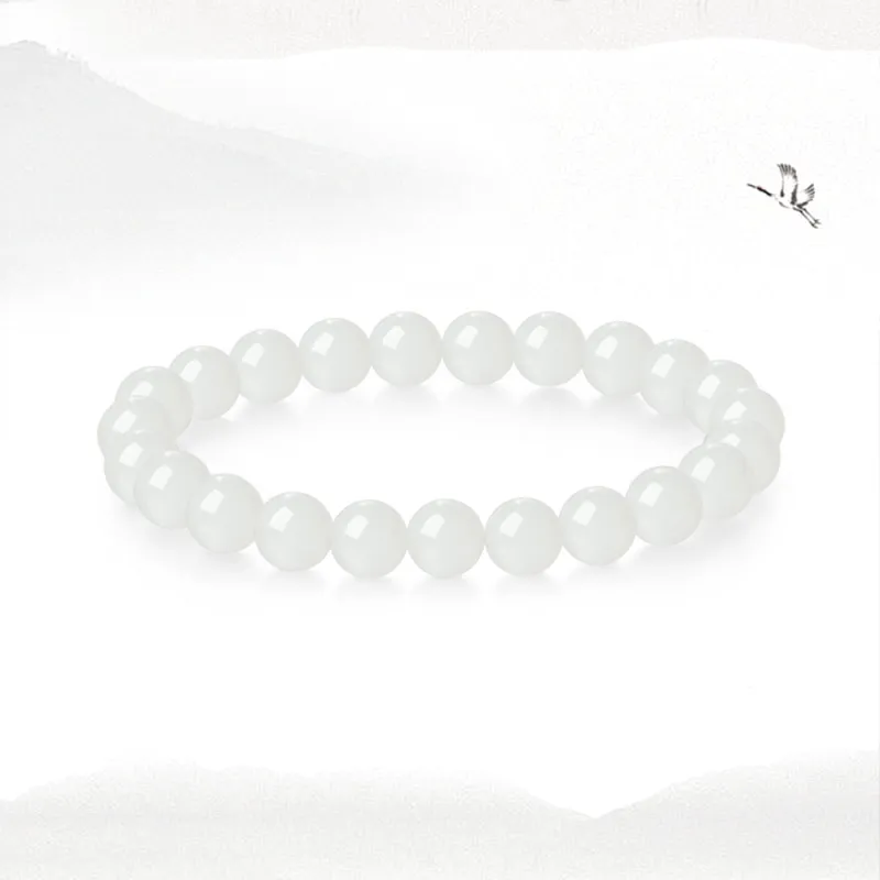 Fortune Gold Hetian Jade Bracelets White Jade Unisex-3