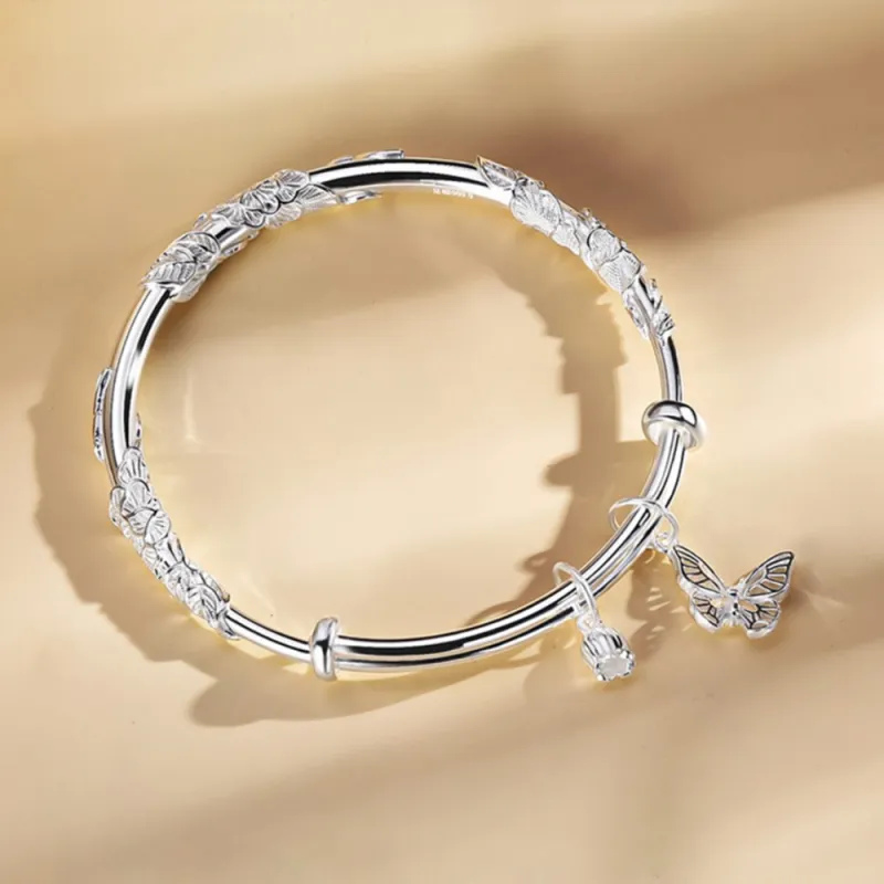 Fortune Gold Sterling Silver Bangle Unisex-6