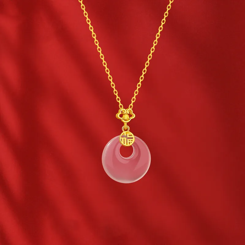 Fortune Gold Chalcedony Jade Necklaces Women's-5