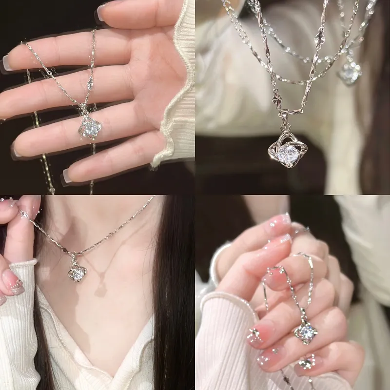 Fortune Gold Box Necklaces Unisex-1