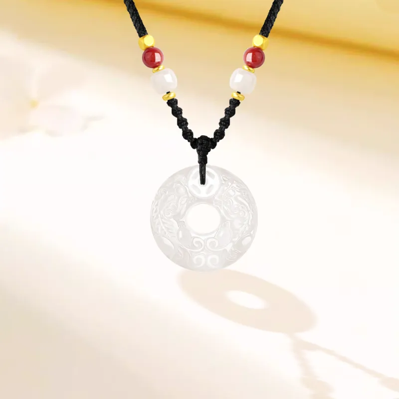 Fortune Gold Chalcedony Necklaces Unisex-2