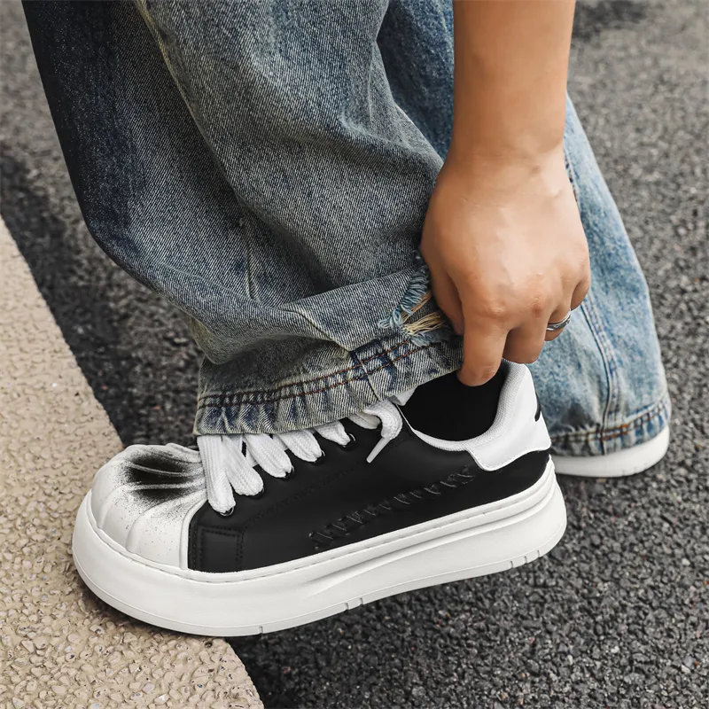 IZEIZIG Low Top Skateboard Shoes Men's Black-5