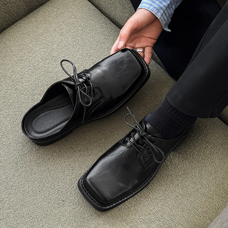 IZEIZIG Slip Resistant Closed Toe Slippers Men's Black-4