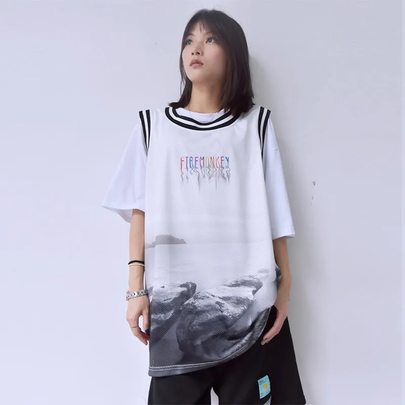 FireMonkey Tank Tops Unisex White Gray-3