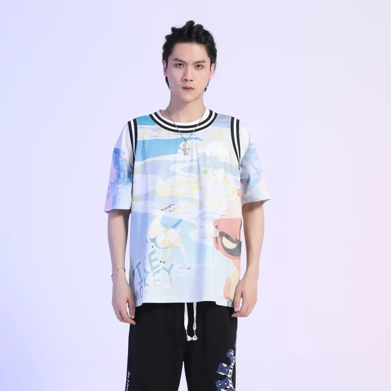 FireMonkey Basketball Jerseys Unisex Blue-2