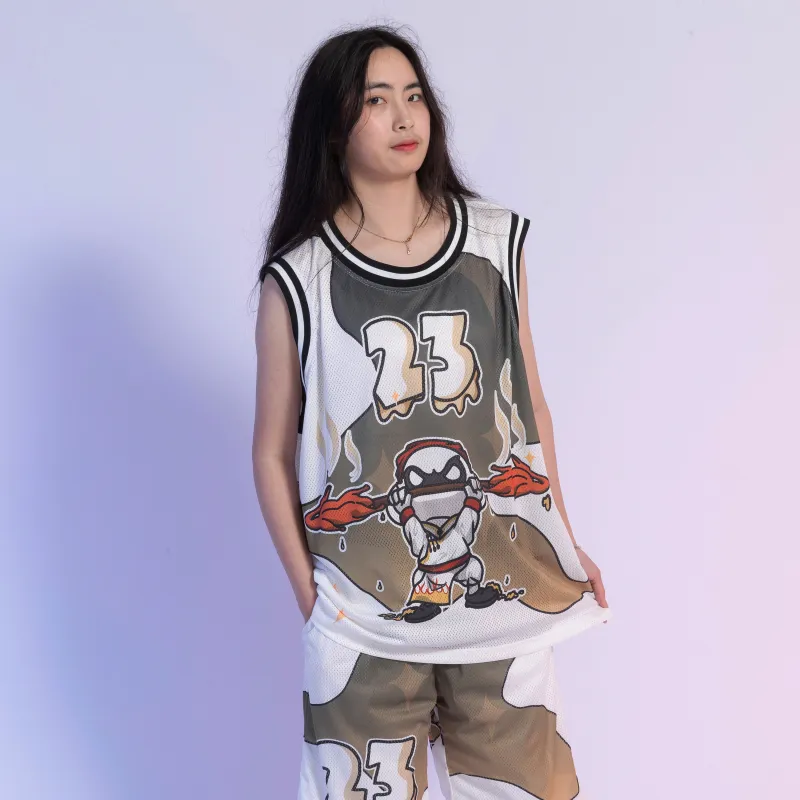 FireMonkey Basketball Jerseys Unisex White-4