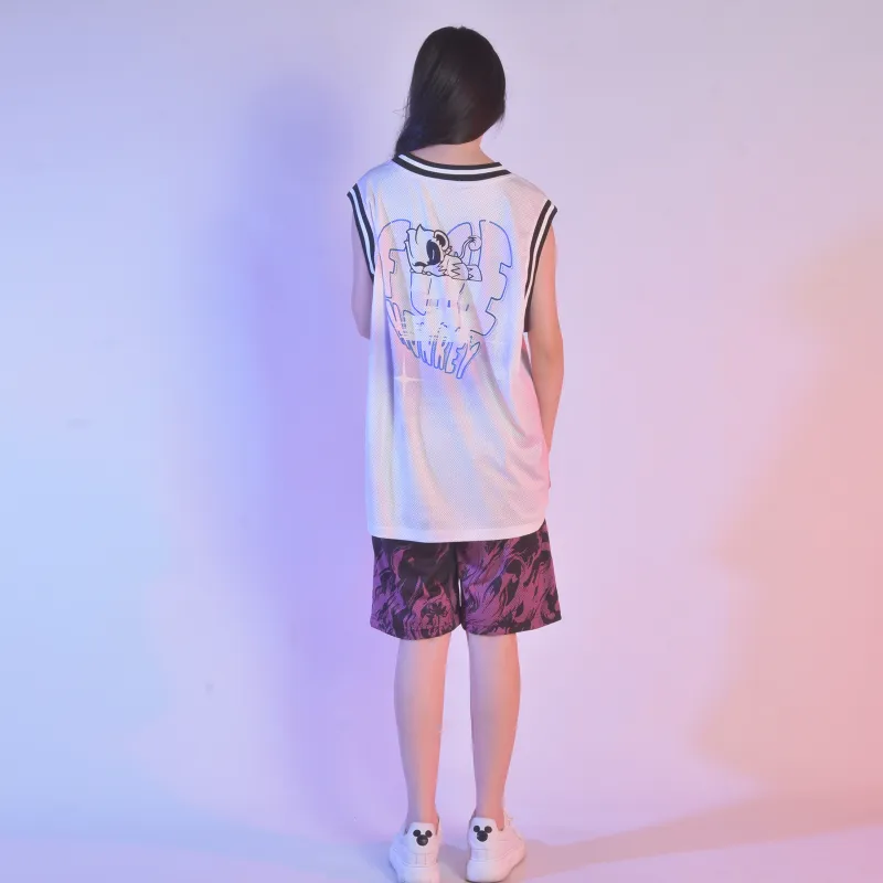 FireMonkey Basketball Jerseys Unisex Pink Blue-4