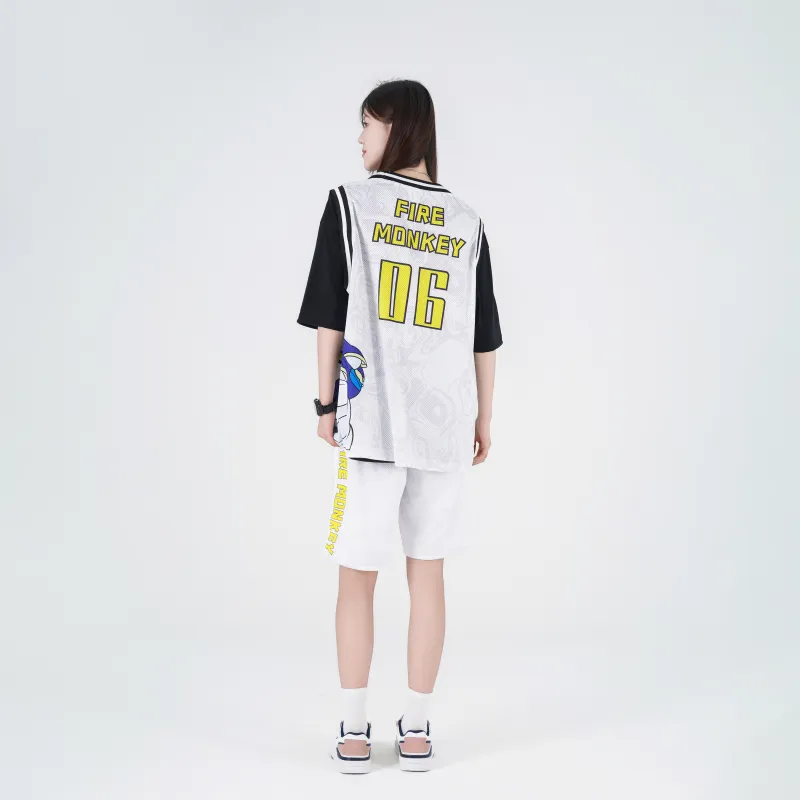 FireMonkey Basketball Jerseys Unisex White-5