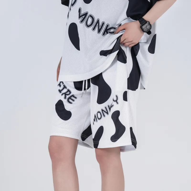 FireMonkey Basketball Suit Unisex Black White-6