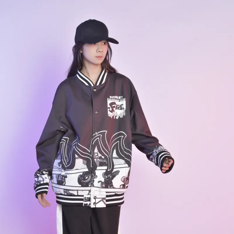 FireMonkey Baseball Jerseys Unisex Black-6