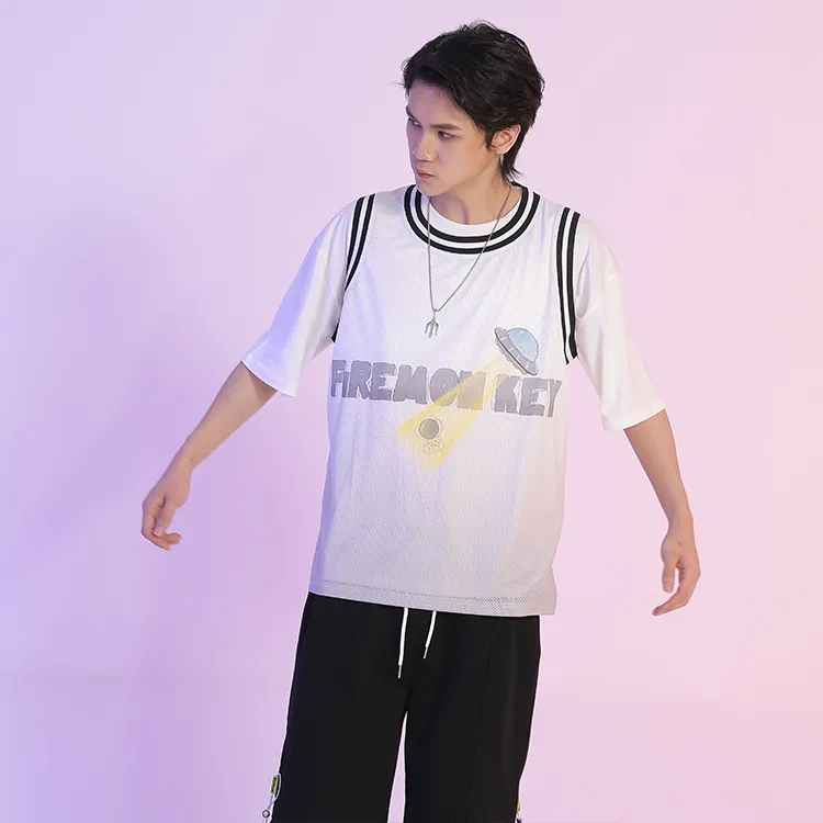 FireMonkey Basketball Jerseys Unisex White-4