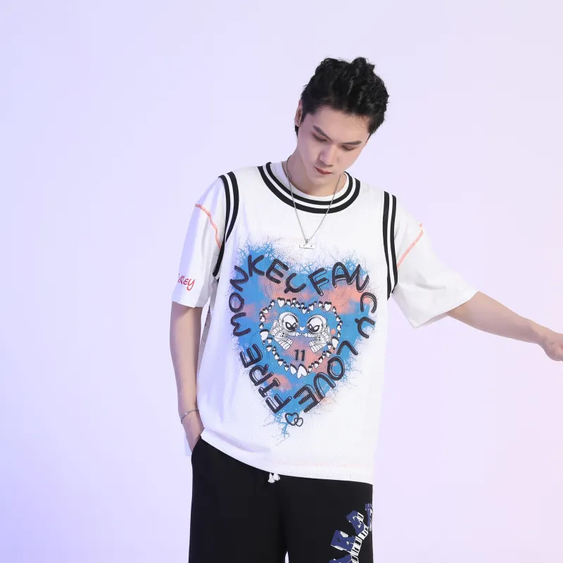 FireMonkey Basketball Jerseys Unisex White-3