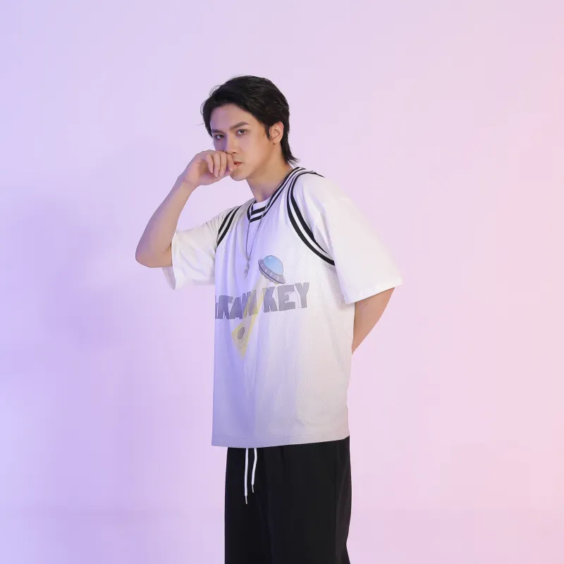 FireMonkey Basketball Jerseys Unisex White-6