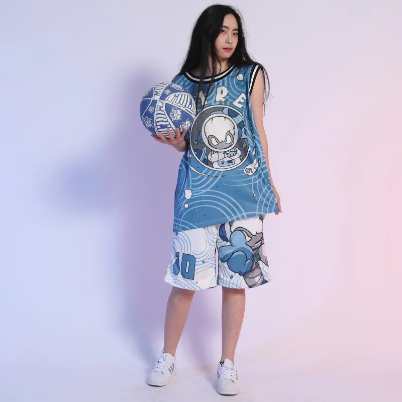 FireMonkey Basketball Shorts Unisex White-6