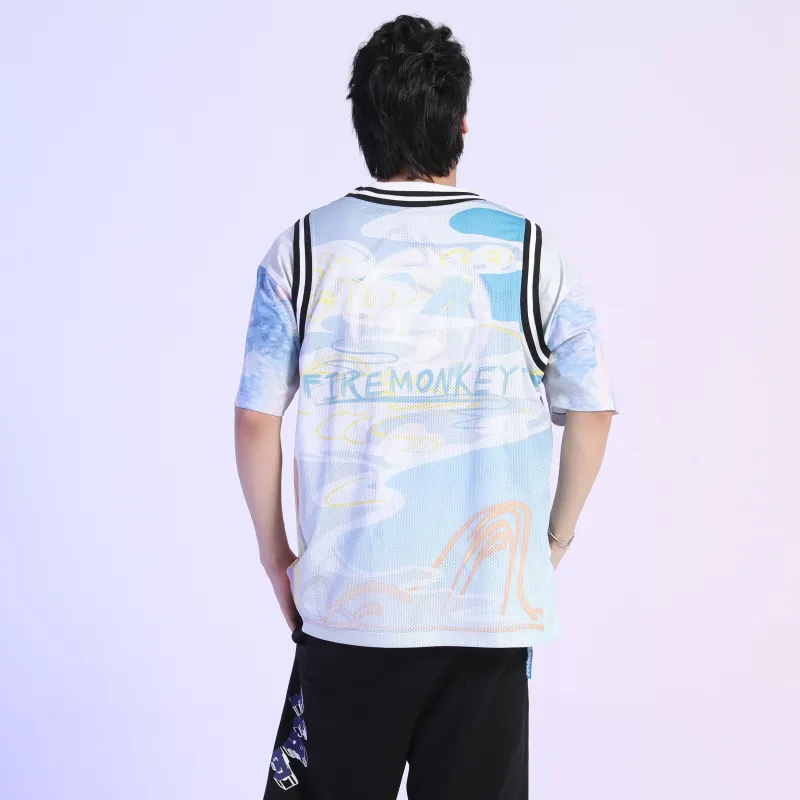 FireMonkey Basketball Jerseys Unisex Blue-5