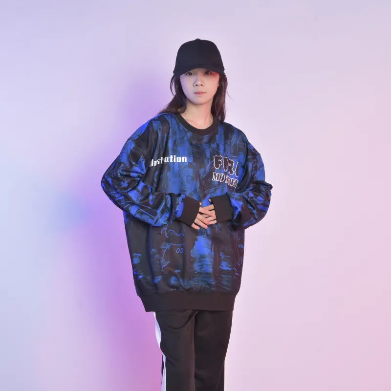 FireMonkey Sweatshirts Unisex Black Blue-5