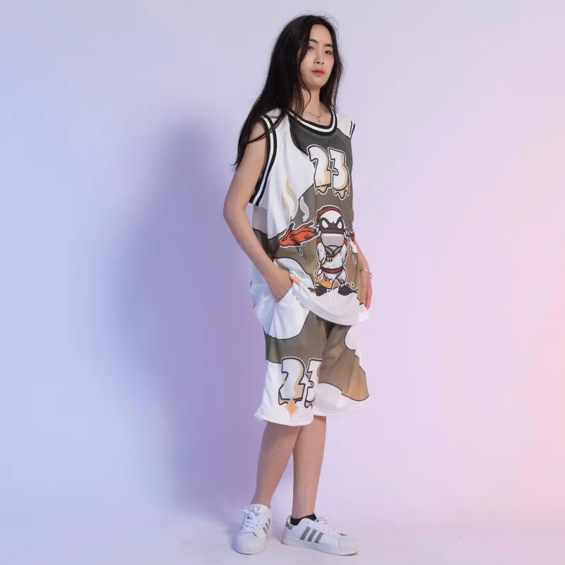 FireMonkey Basketball Jerseys Unisex White-6