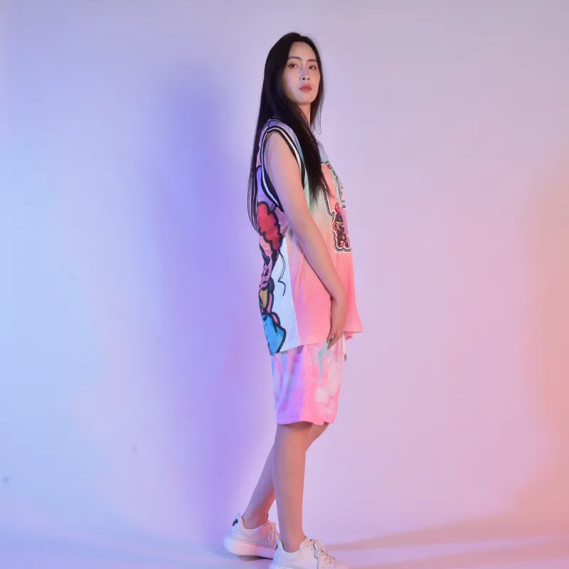 FireMonkey Basketball Jerseys Unisex Pink-6
