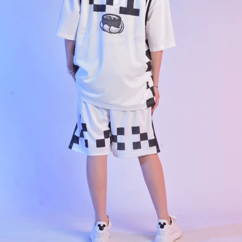 FireMonkey Basketball Shorts Unisex Black White-7