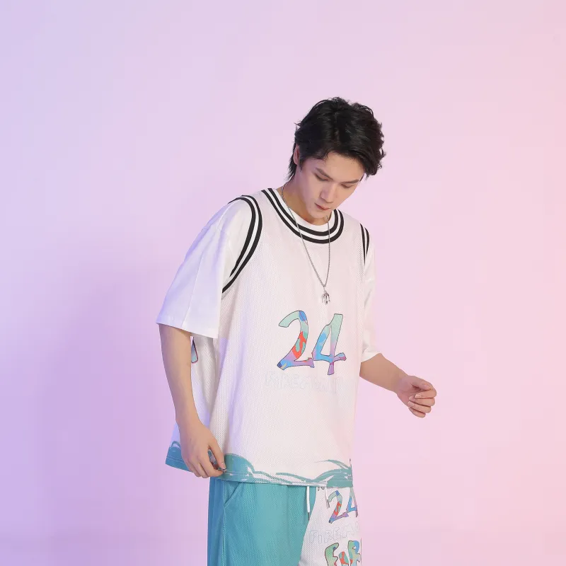 FireMonkey Basketball Jerseys Unisex White-6