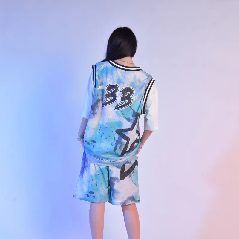 FireMonkey Basketball Jerseys Unisex Turquoise-4