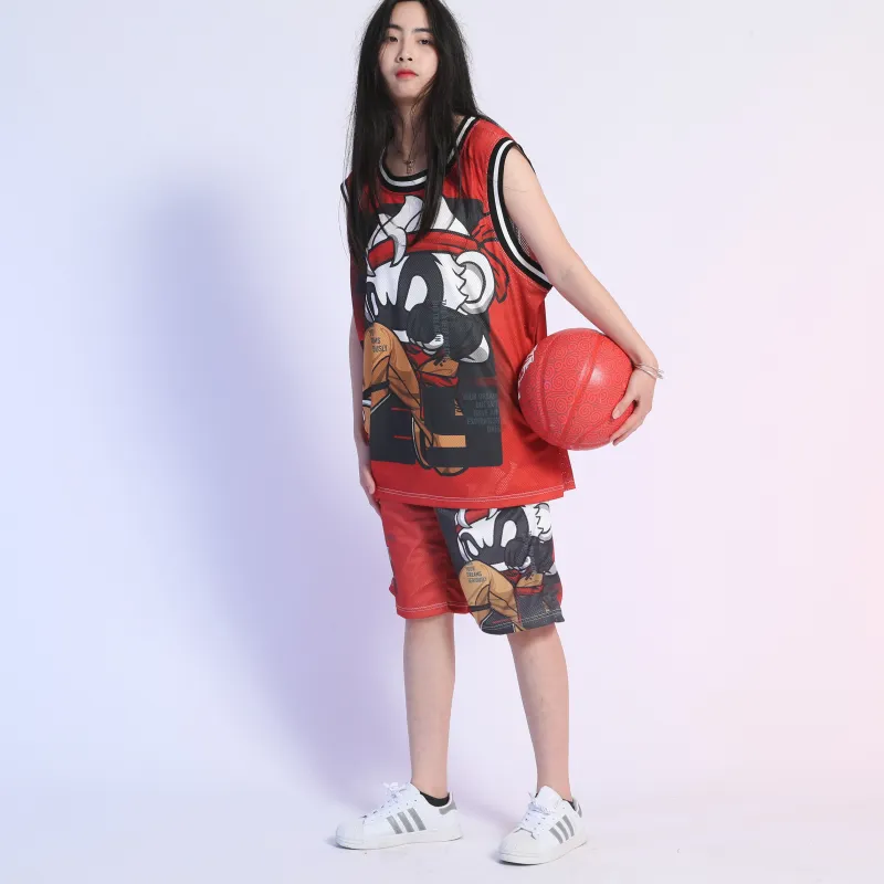 FireMonkey Basketball Jerseys Unisex Red-7