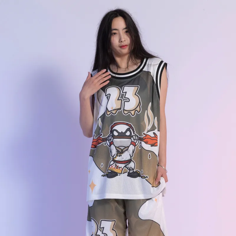 FireMonkey Basketball Jerseys Unisex White-3